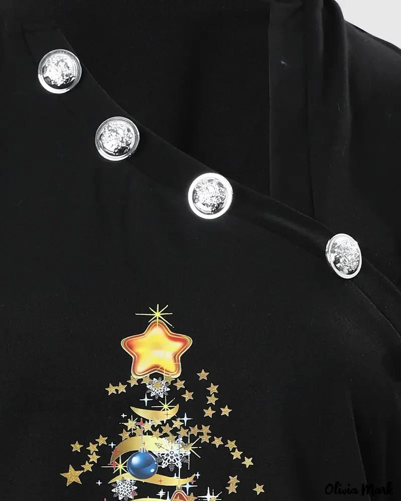 Deanwangkt - Christmas Tree Print Sheer Tulle Long Sleeve Top - Deanwangkt