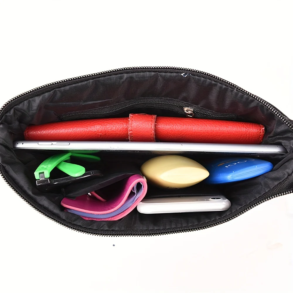 Studded Decor Crossbody Bag, Gothic Black Shoulder Bag, Trendy Wrist Clutch Purse With Tassel - Deanwangkt