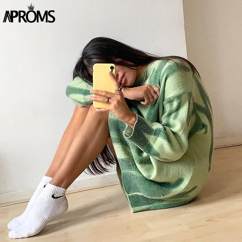 Christmas Gift Aproms Multi Striped Knitted Soft  Sweaters Women Autumn Winter Long Jumpers Oversized Pullovers Streetwear Loose Outerwear Deanwangkt - Deanwangkt