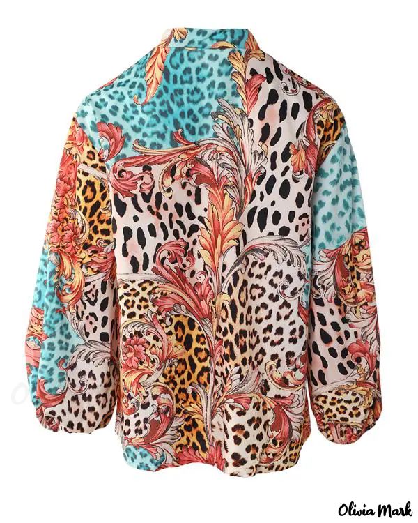 Deanwangkt - Baroque Leopard Print Long Sleeve Button-Up Shirt - Deanwangkt