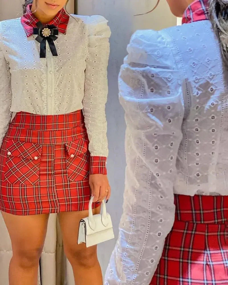 Deanwangkt - Lace Puff Sleeve Top - Deanwangkt