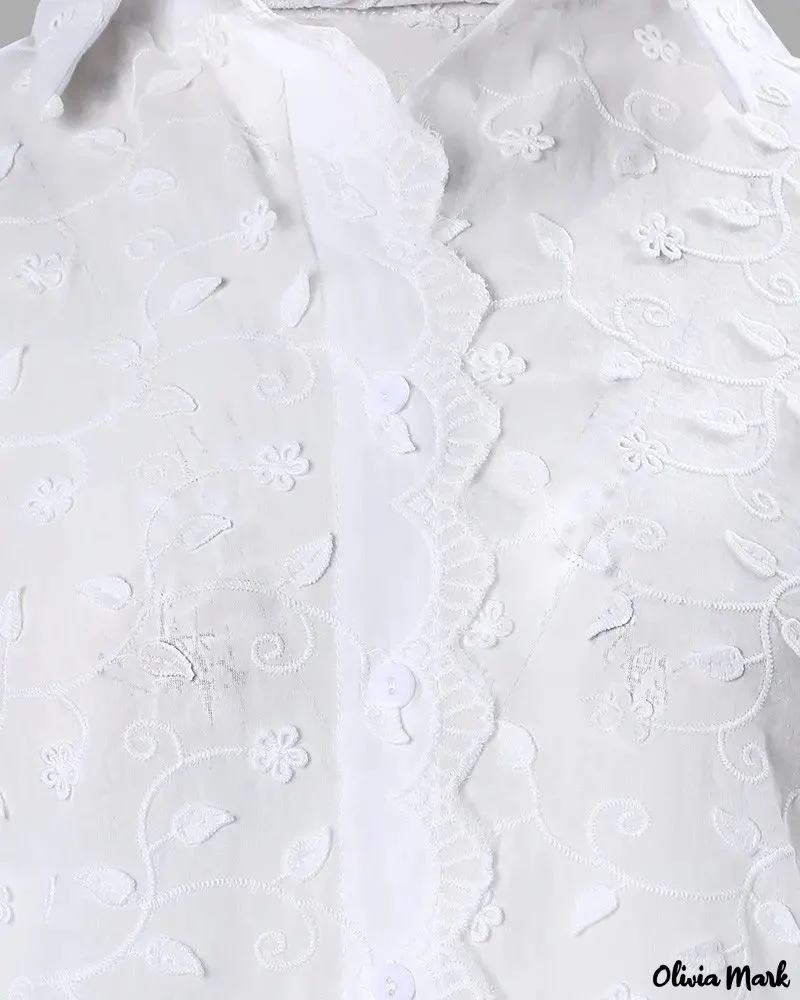 Deanwangkt - Embroidered Long Sleeve Button Down Shirt - Deanwangkt