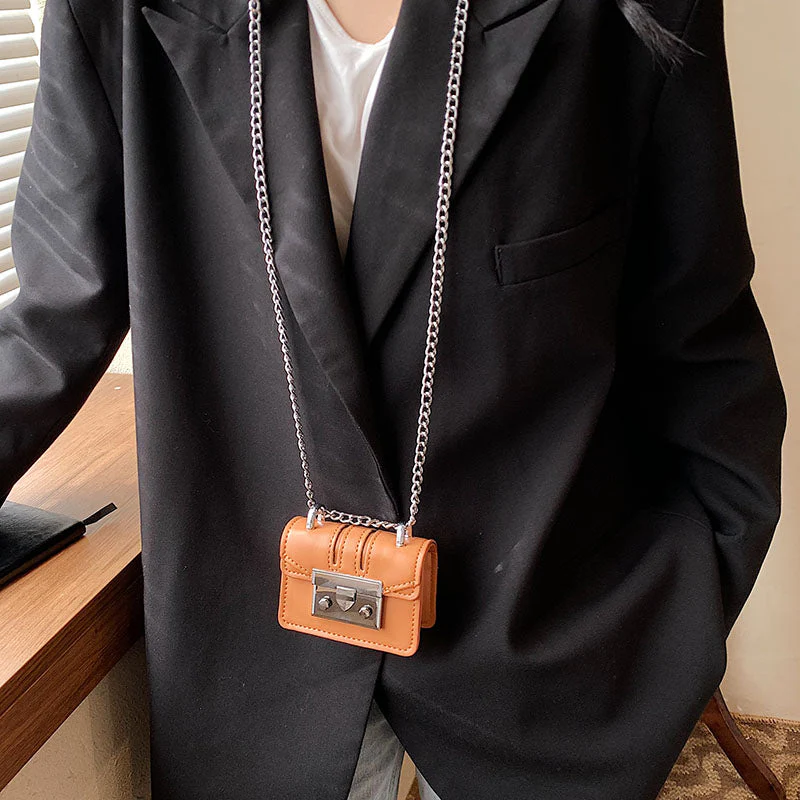 Back To College Deanwangkt Super Mini PU Leather Purse Brand Chain Straps Crossbody Bag For Women In Trend Fashion Shoulder Handbags Luxury Designer - Deanwangkt
