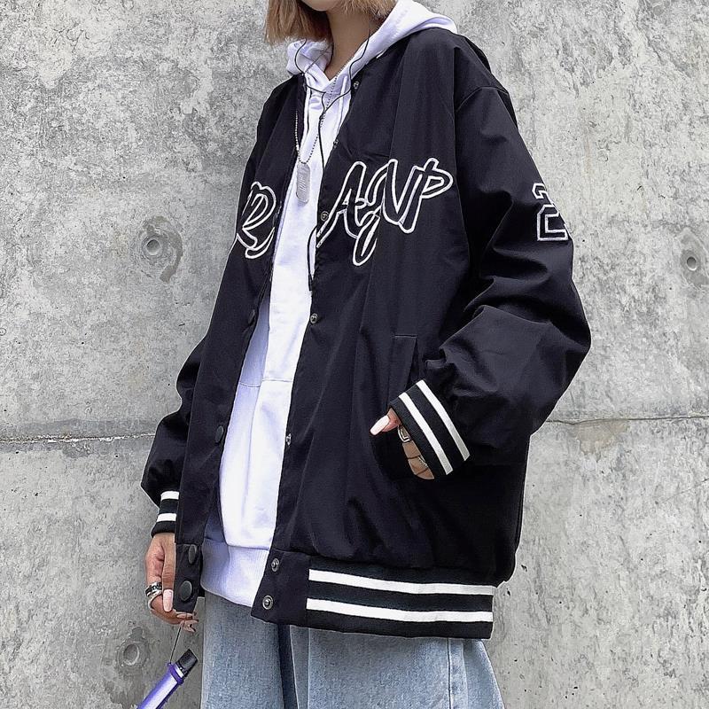 Christmas Gift Autumn Girls Vintage Embroidered Baseball Jacket Coat Bomber Women Uniform Clothes Female Ladies Streetwear Casual Harajuku - Deanwangkt