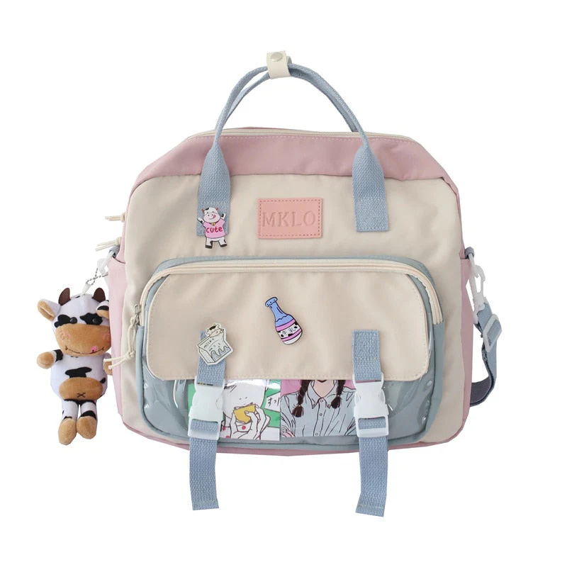 Back to school backpack Mini Canvas Teenager Girls For Female Student Patchwork Kawaii Small Rucksacks Mochila - Deanwangkt