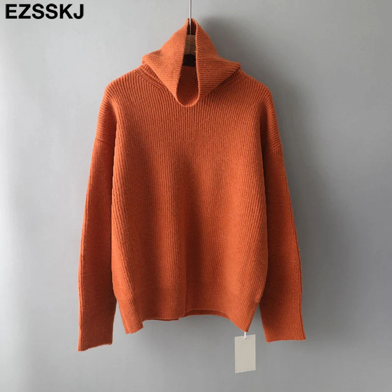 Christmas Gift Deanwangkt Women's Sweater Autumn Winter Warm Turtlenecks Casual Loose Oversized Lady Sweaters Knitted Pullover Top Pull Femme - Deanwangkt