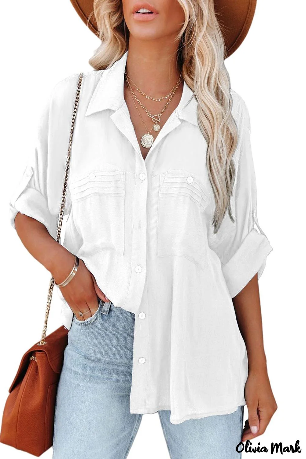 Deanwangkt - White buttoned shirt with long sleeves and plain pocket - Deanwangkt