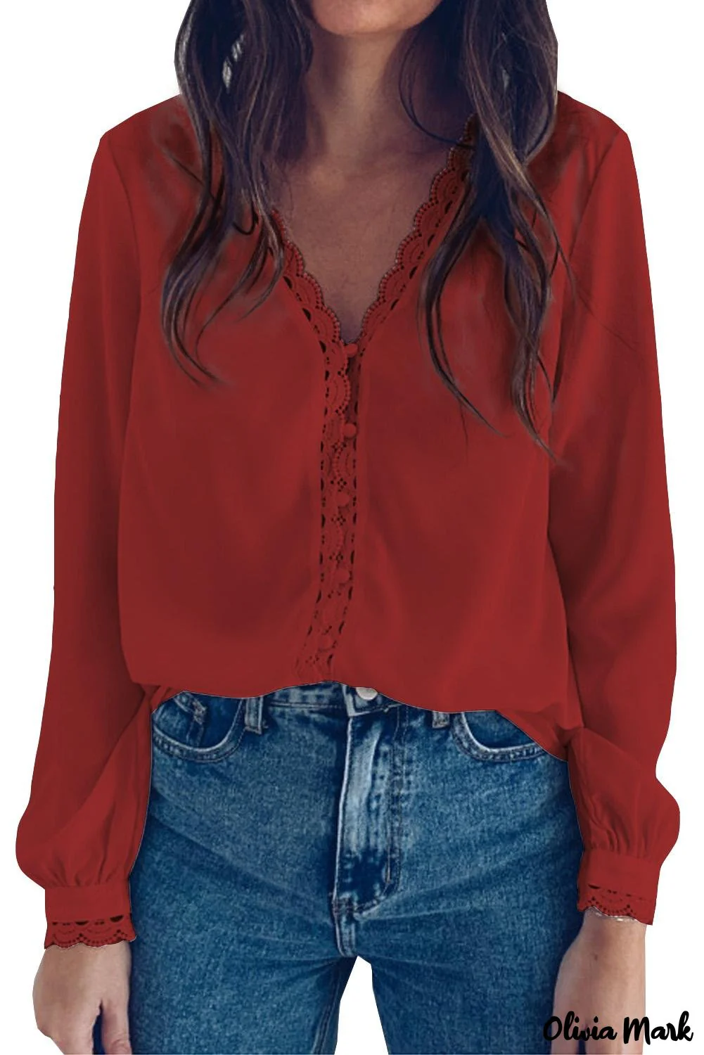 Deanwangkt - Black Crochet Lace Button Down Long Sleeve Shirt - Deanwangkt