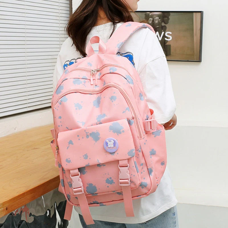 Back to school backpack Nylon For Girls Color Pencil Cases Large Capacity Luggage Bags For Travel Female Luxury Laptop Bag - Deanwangkt