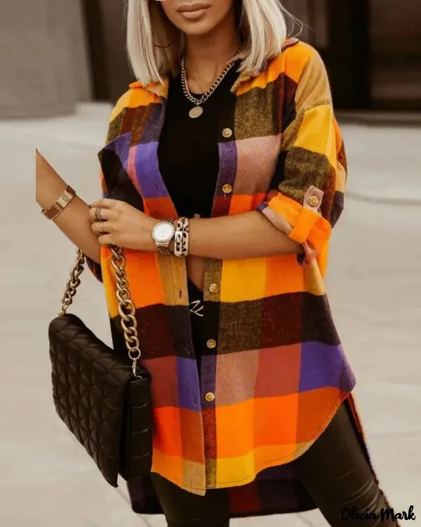 Deanwangkt - Plaid button-up jacket with rolled up sleeves - Deanwangkt