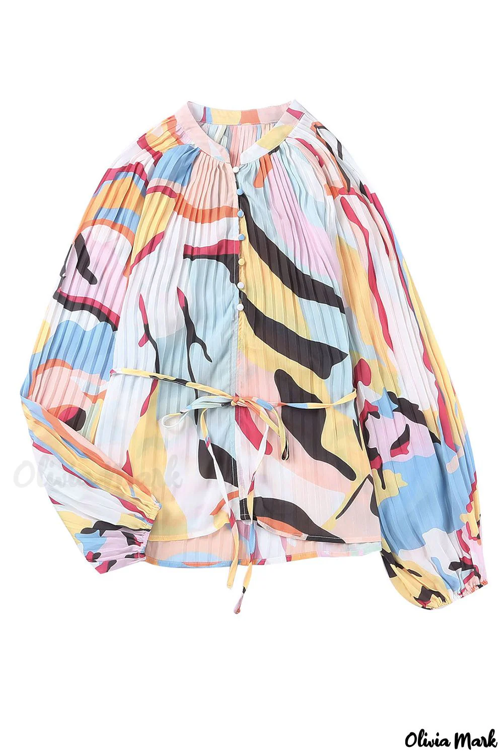 Deanwangkt - Multicolor Crinkle Long Sleeve Tropical Fish Skin Shirt - Deanwangkt