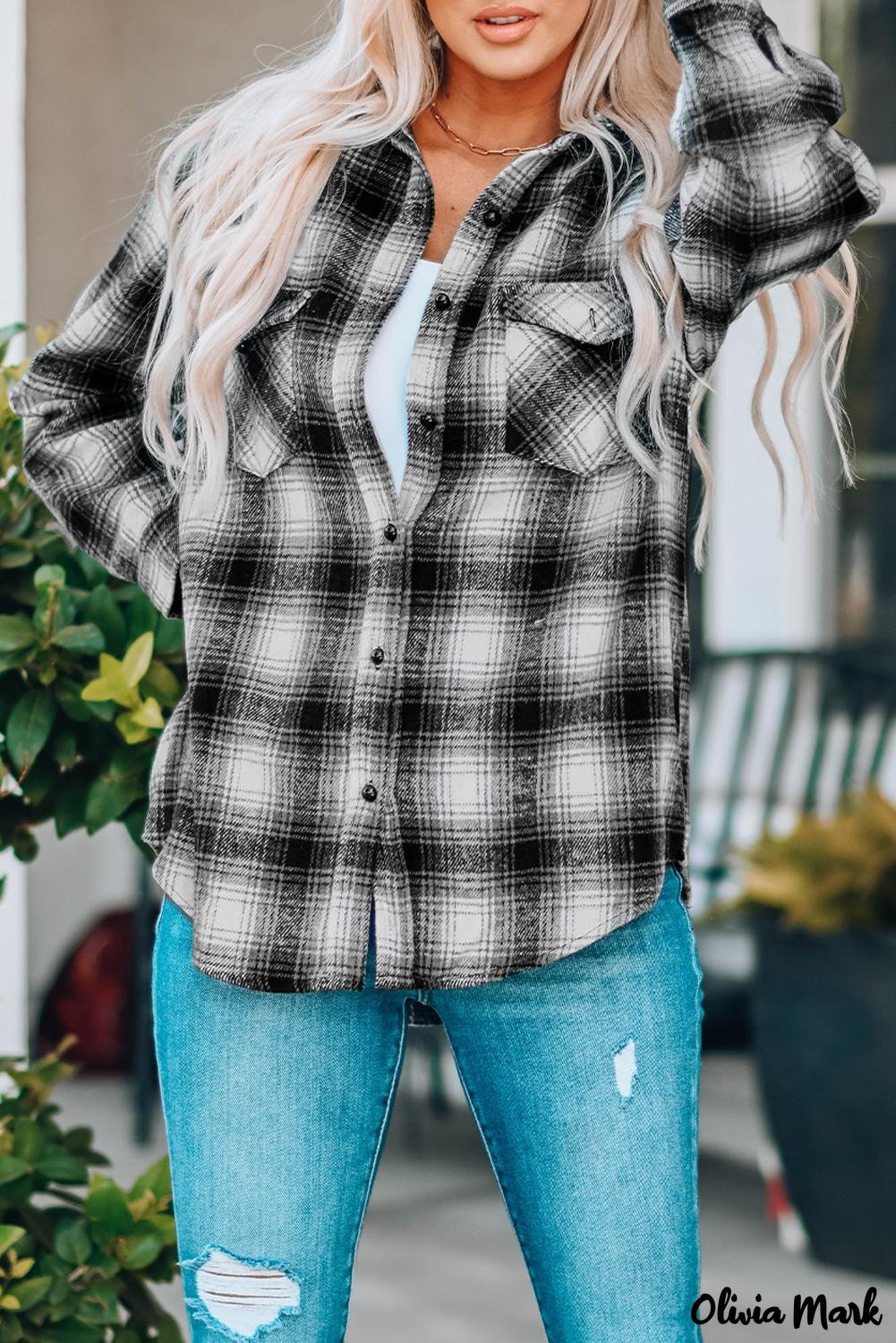 Deanwangkt - Black checked jacket with pockets and buttons - Deanwangkt