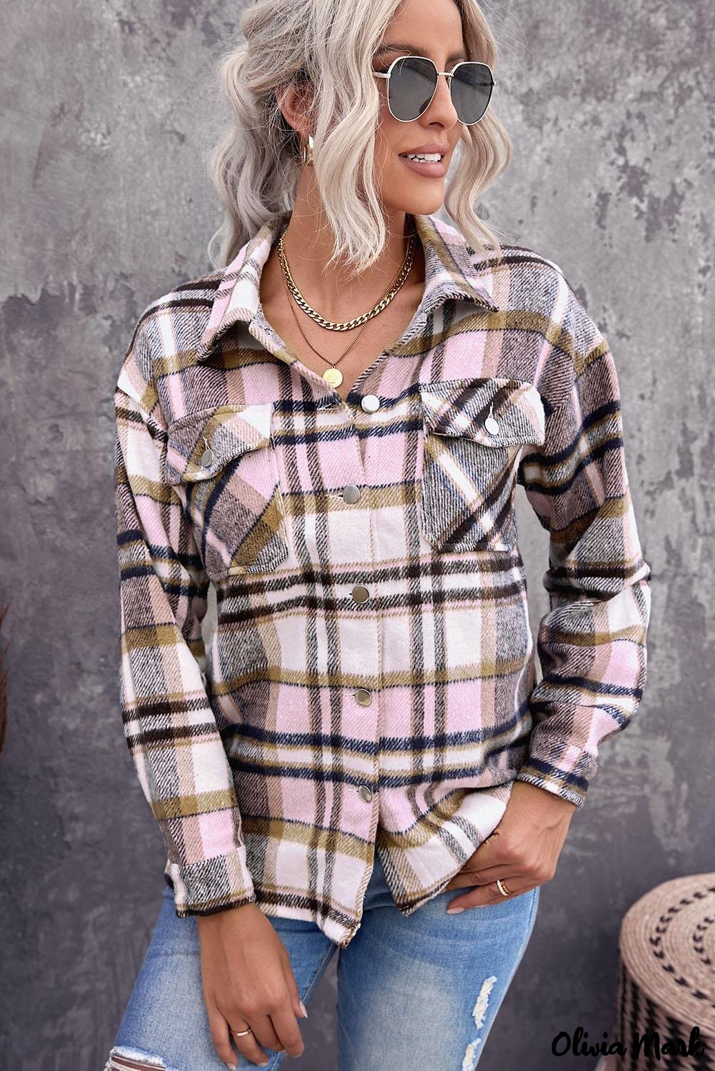 Deanwangkt - Pink Geometric Check Pocket Shirt - Deanwangkt