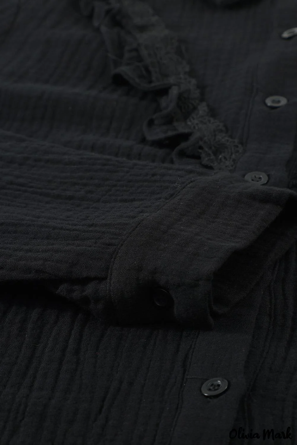 Deanwangkt - White Ruffle Crinkle Long Sleeve Shirt - Deanwangkt