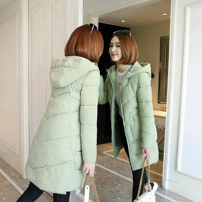 Christmas Gift Deanwangkt New Women Parkas Winter Jacket Hooded Long Coat Thick Warm Cotton-padded Clothes Female Parka Jackets Snow Coat Outerwear - Deanwangkt