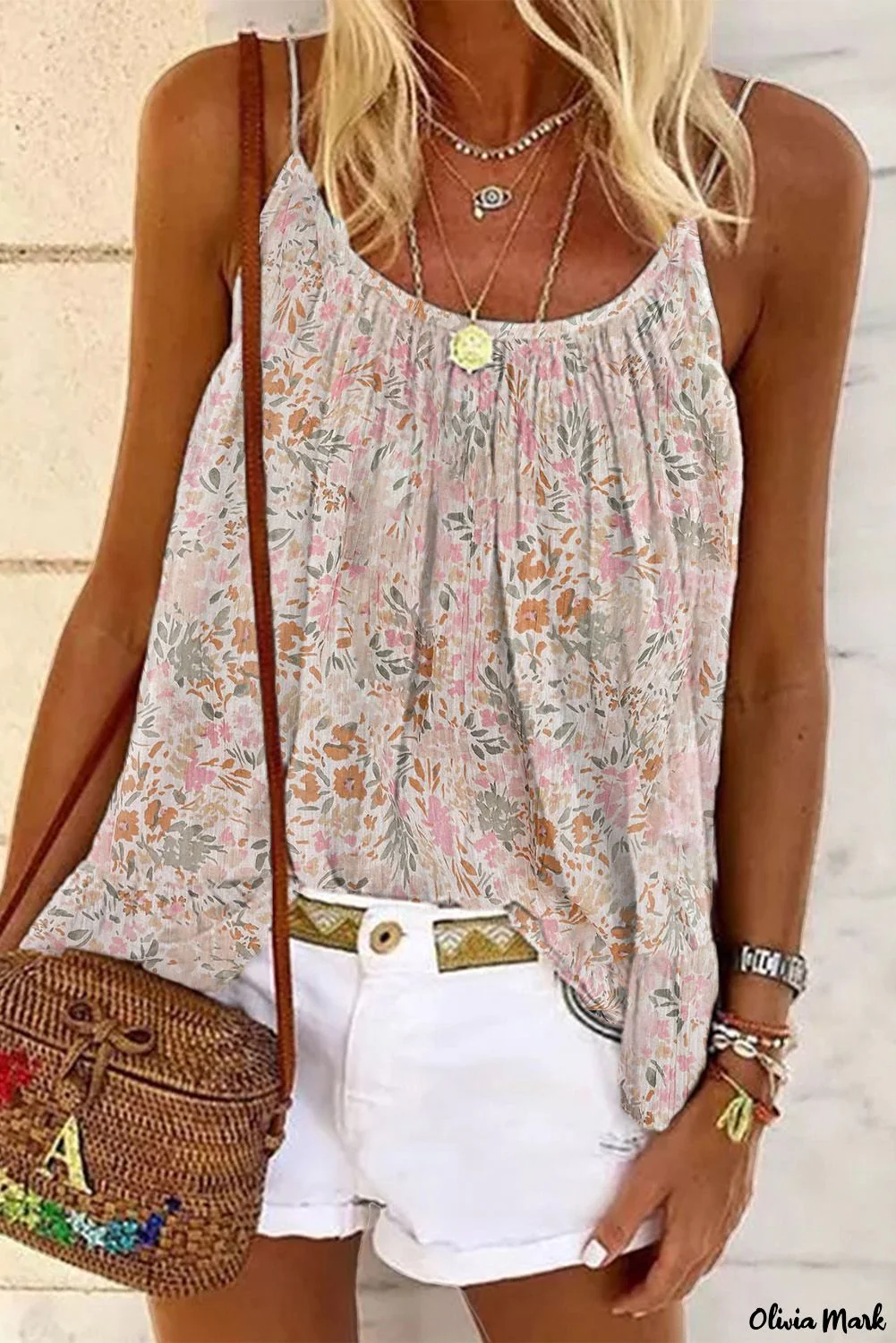 Deanwangkt - Floral Tie Neck Long Sleeve Crinkle Blouse - Deanwangkt