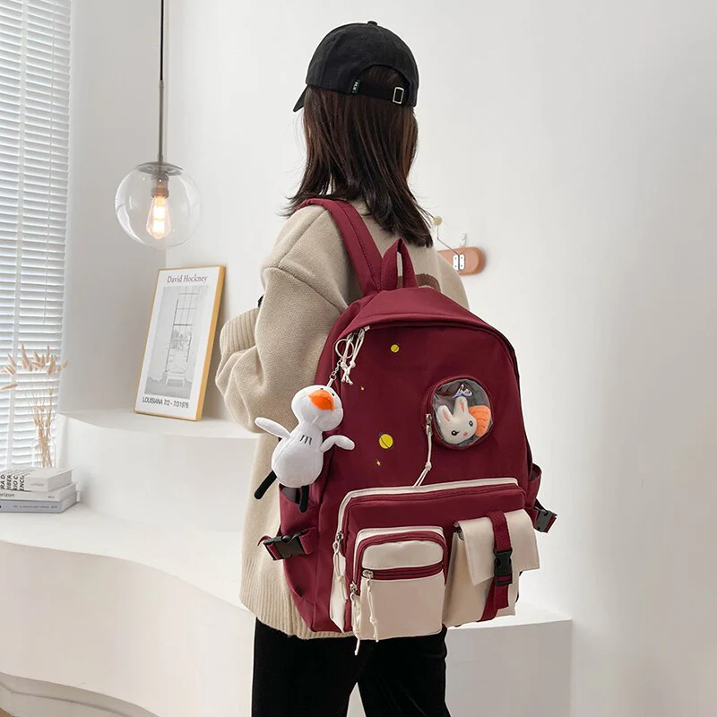 Back to school backpack Deanwangkt New Trend Female Fashion College Female Harajuku Travel Bags Teenage Girls - Deanwangkt