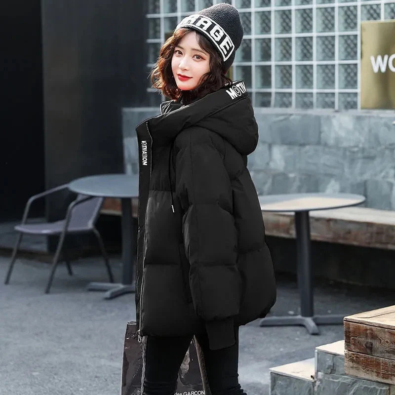 Christmas Gift Deanwangkt New Winter Coat Women Jacket Fashion Cotton Padded Parka Outwear Hooded Loose Oversize Female Clothing Casual Jacket Coat - Deanwangkt