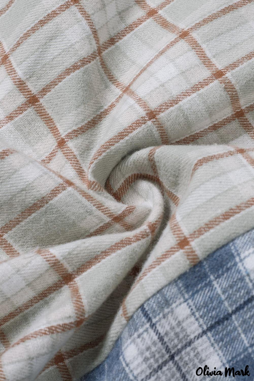 Deanwangkt - Pink Plaid Button Down Long Sleeve Shirt With Color Block Pocket - Deanwangkt