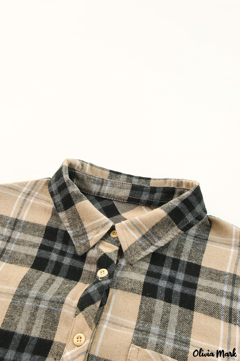 Deanwangkt - Khaki Check Button Long Sleeve Shirt - Deanwangkt