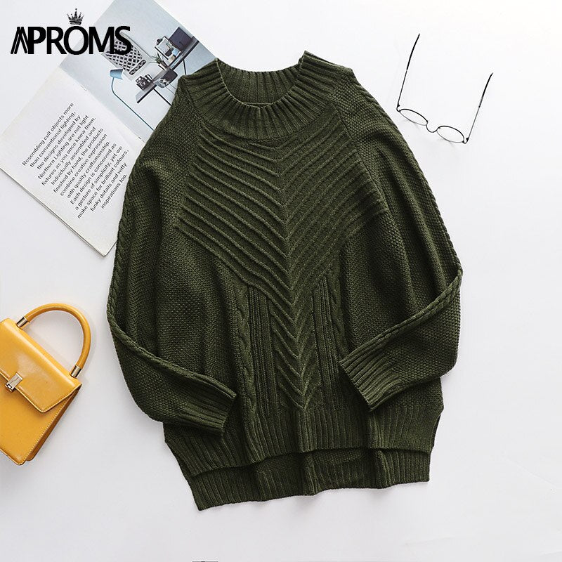 Christmas Gift Aproms Elegant Cold Shoulder Knitted Loose Sweaters Women Deanwangkt Autumn Winter Side Split Pullovers Streetwear Fashion Jumpers Top - Deanwangkt