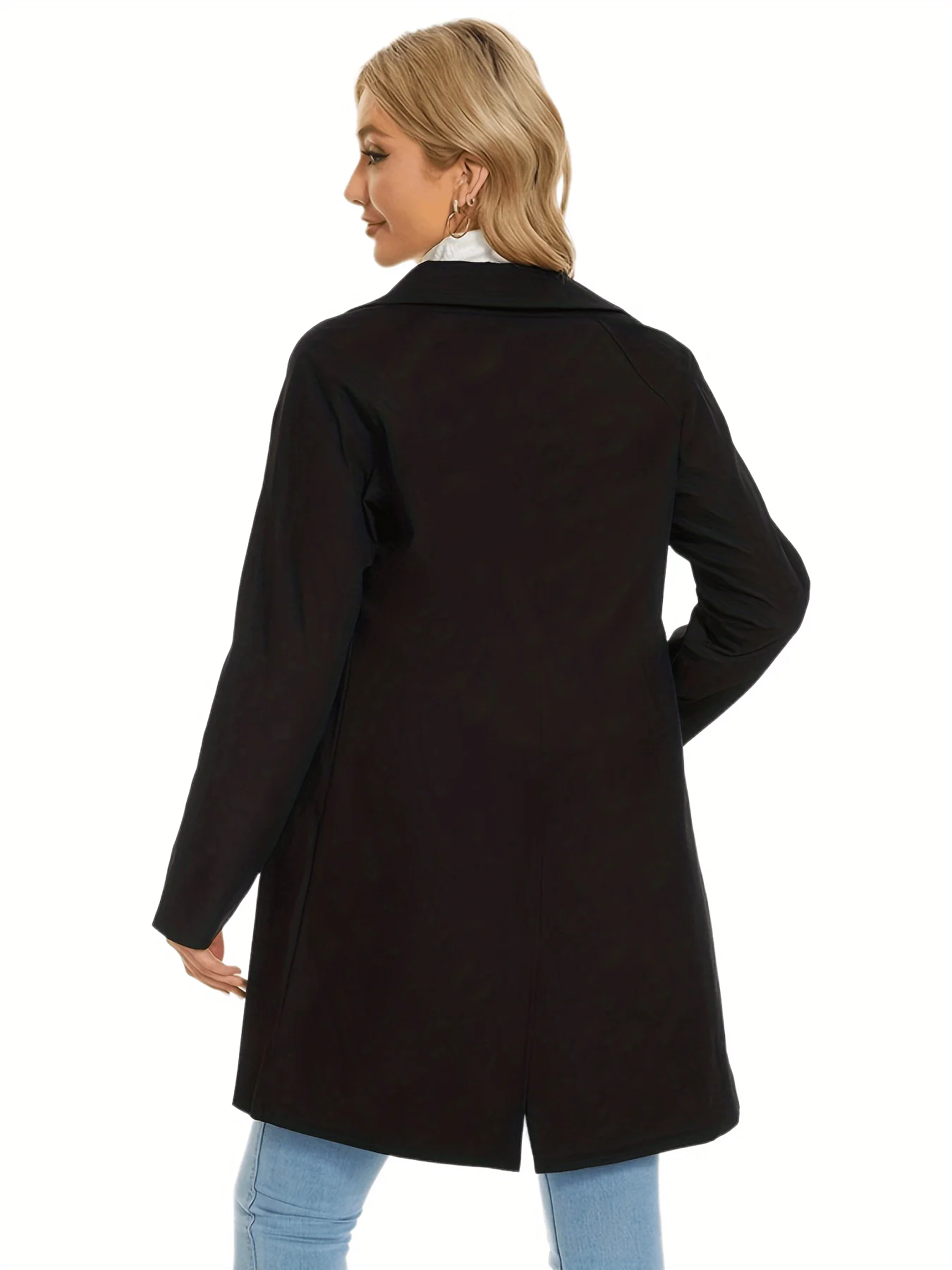 deanwangkt-1  Long Sleeve Oversized Trench Coat, Single-breasted Casual Outerwear, Women's Clothing - Deanwangkt