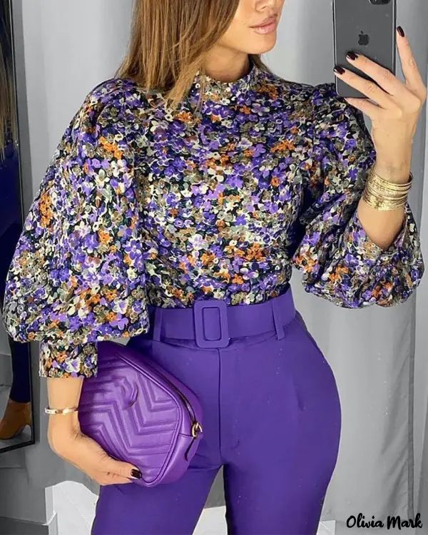 Deanwangkt - Ditsy Floral Lantern Sleeve Top - Deanwangkt