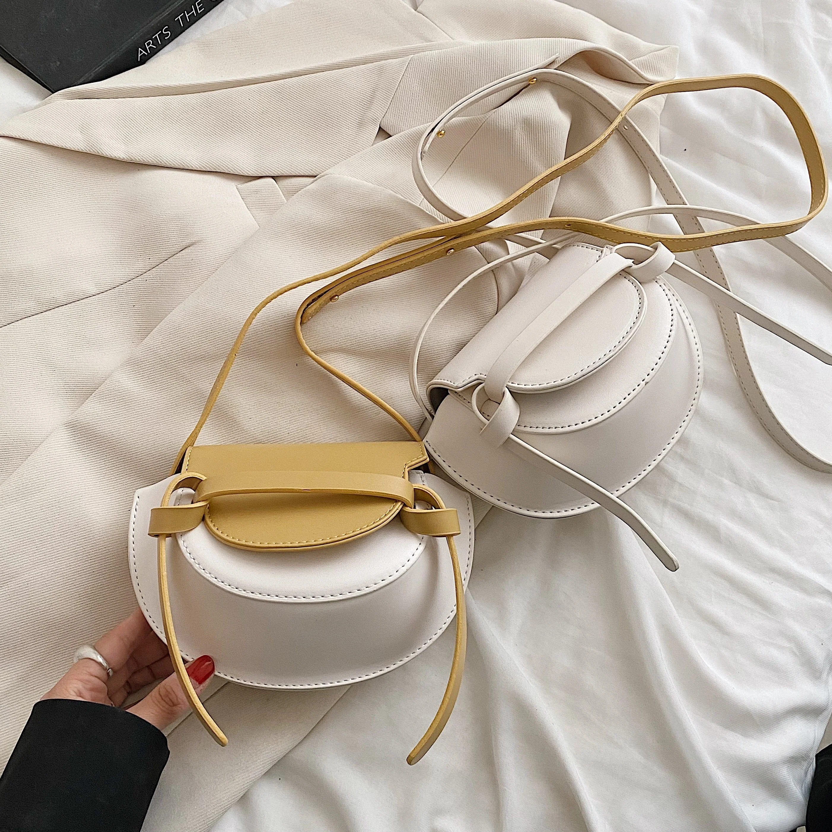 Niche Design Colorblock Shoulder Bag, All-Match Crossbody Bag, Women's Saddle Bag - Deanwangkt