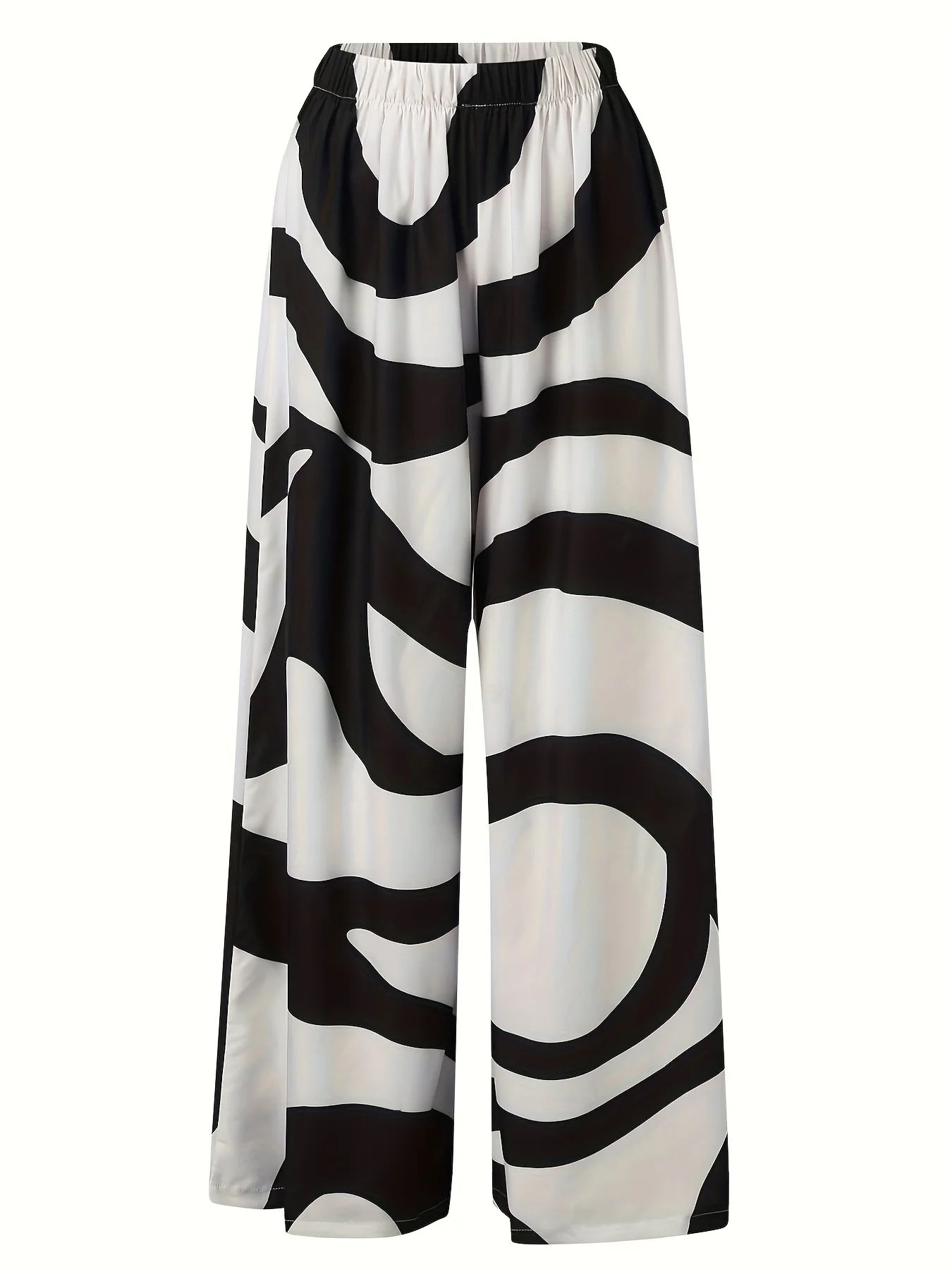 deanwangkt-1  Abstract Print Matching Two-piece Set, Casual Shirt & Wide Leg Pants Outfits, Women's Clothing - Deanwangkt