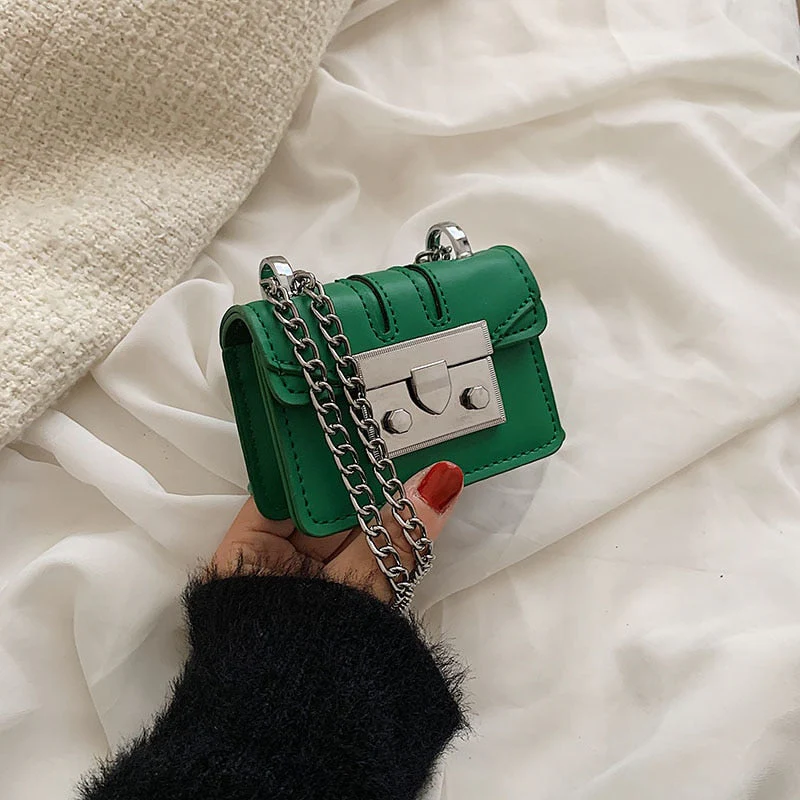 Back To College Deanwangkt Super Mini PU Leather Purse Brand Chain Straps Crossbody Bag For Women In Trend Fashion Shoulder Handbags Luxury Designer - Deanwangkt