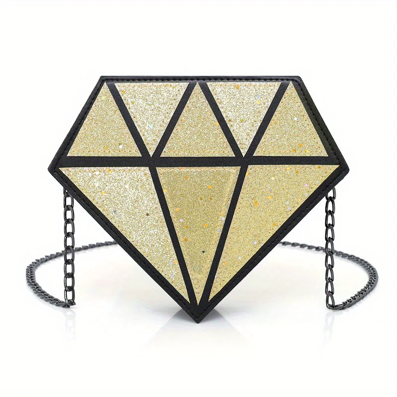 Rhinestone Shaped Novelty Bag, Trendy Glitter Crossbody Bag, Women's Evening Shoulder Purse & Handbag - Deanwangkt