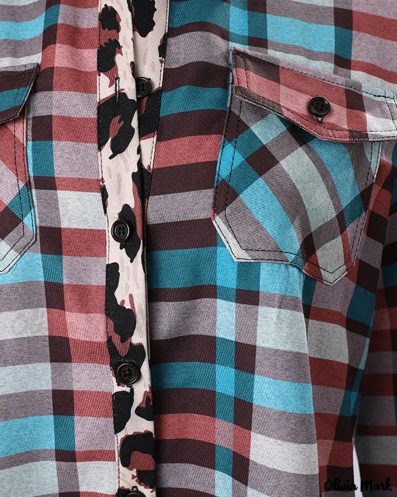 Deanwangkt - Checked Leopard Print Long Sleeve Shirt - Deanwangkt