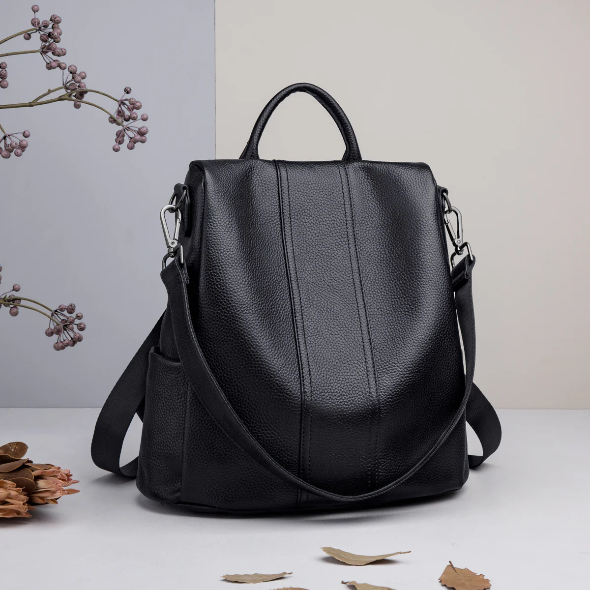 deanwangkt-1 Women's Zipper Anti-theft Backpack, Fashion Shoulder Hand Bag With Removable Strap For Work - Deanwangkt