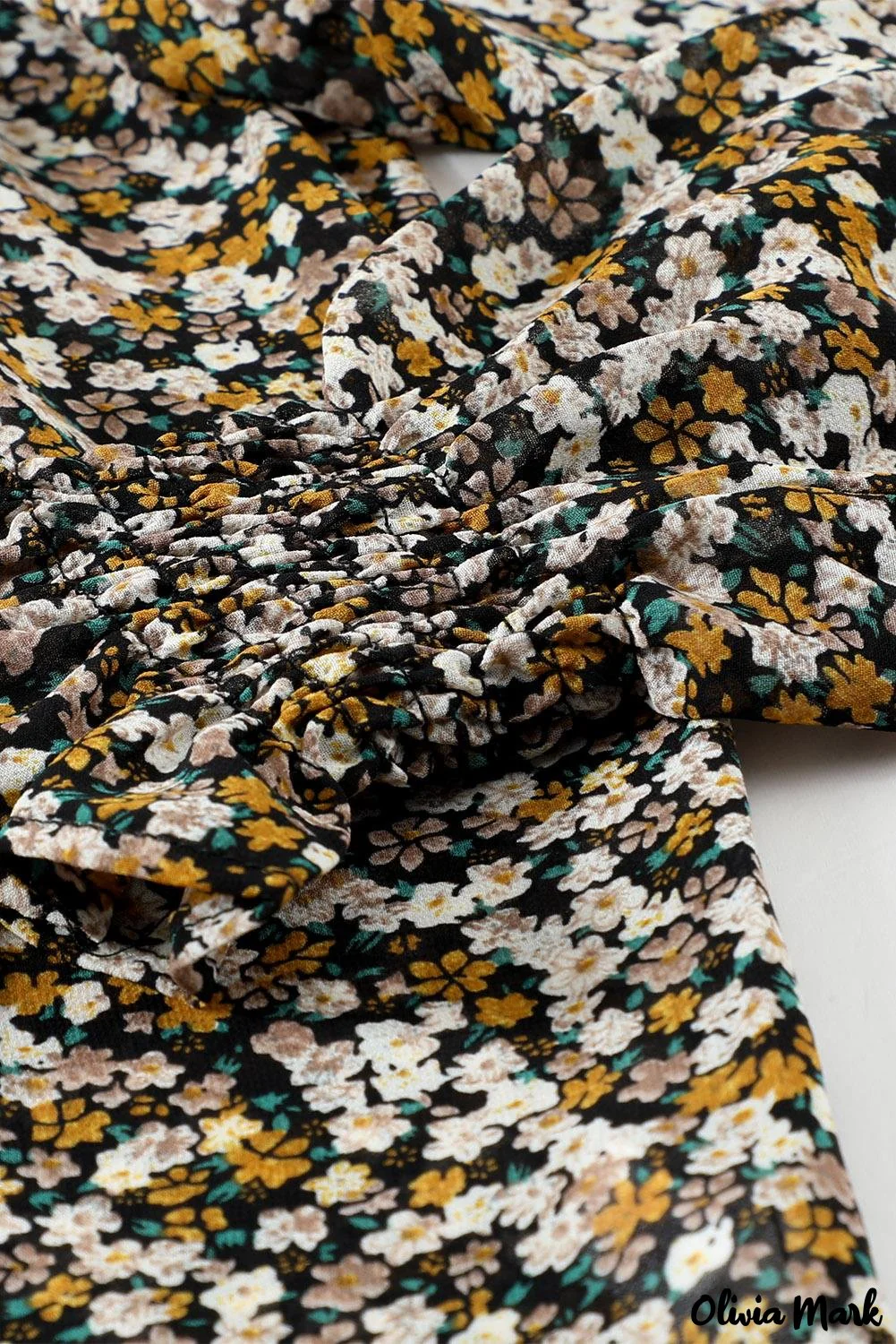 Deanwangkt - Floral Print Ruffle Long Sleeve Blouse - Deanwangkt