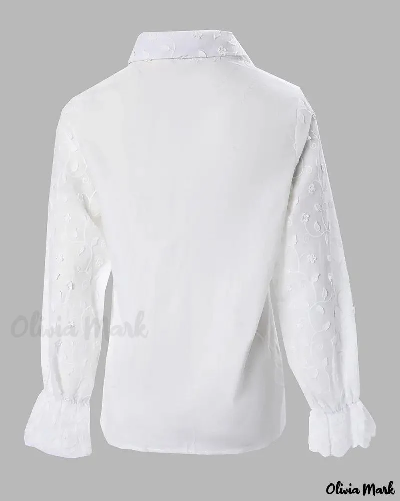 Deanwangkt - Embroidered Long Sleeve Button Down Shirt - Deanwangkt