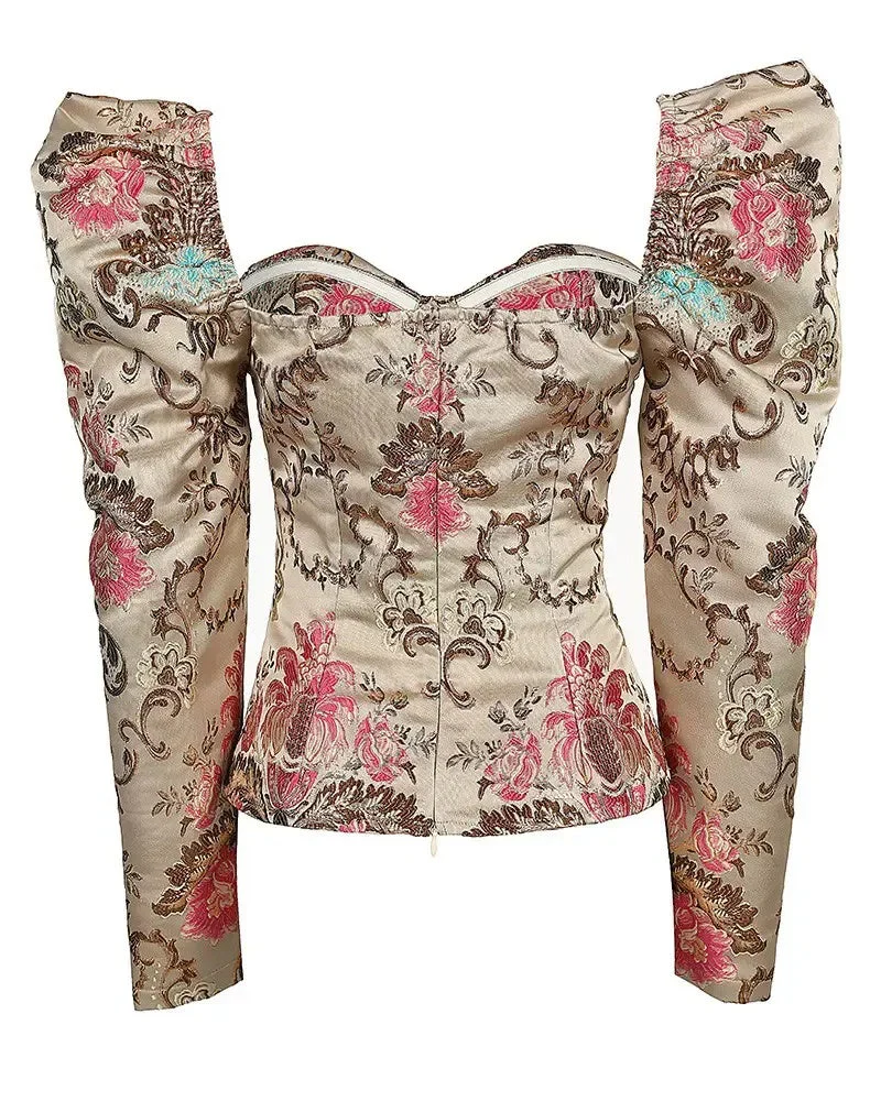 Deanwangkt - Floral Puff Sleeve Top - Deanwangkt