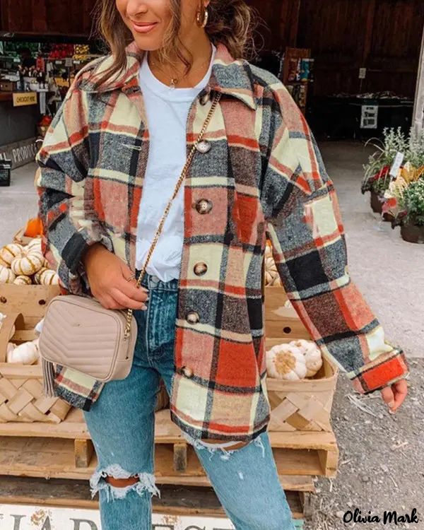 Deanwangkt - Loose Check Long Sleeve Shirt Coats - Deanwangkt