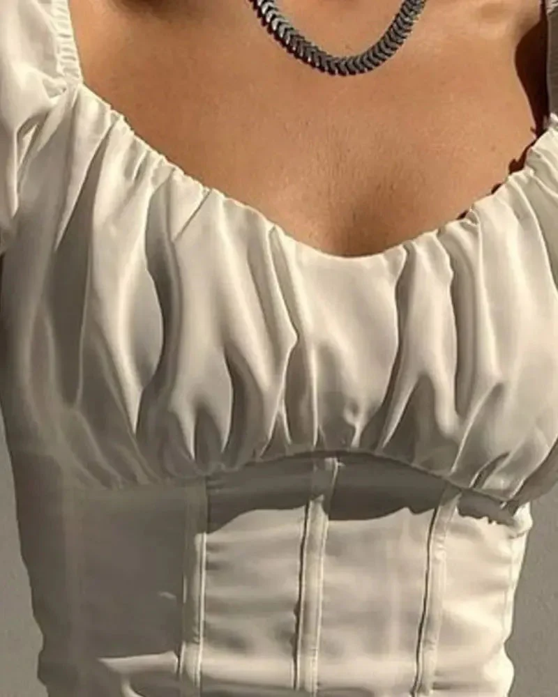 Deanwangkt - Long Sleeve Crop Corset Top - Deanwangkt