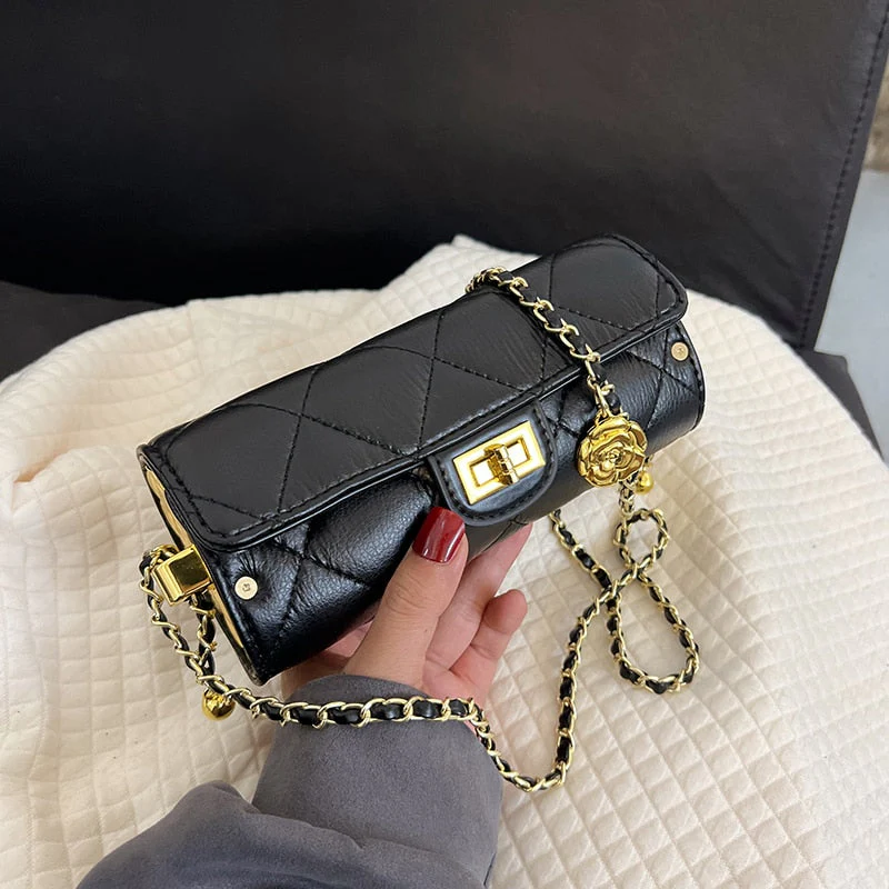 Back To College Deanwangkt Barrel Shaped Handbags Luxury Fashion Designer Mini PU Leather Women's Handbags Female One Shoulder Crossbody Bag - Deanwangkt