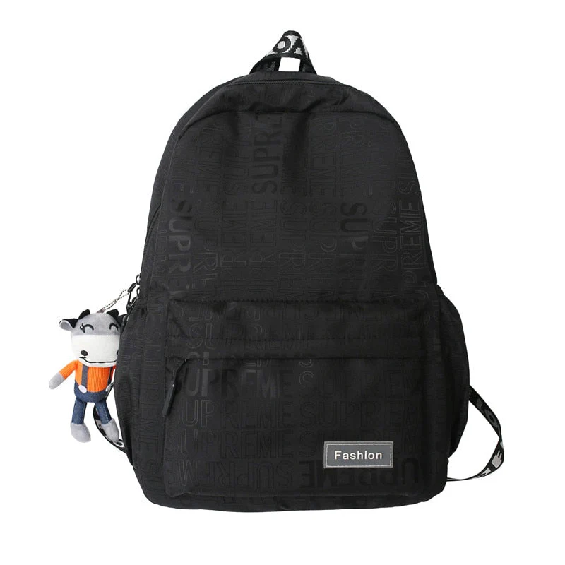 Back to school backpack Casual Solid Color For Girl Student Nylon Teenagers Men Unisex Multi-Function Waterproof Mochilas Bagpack - Deanwangkt