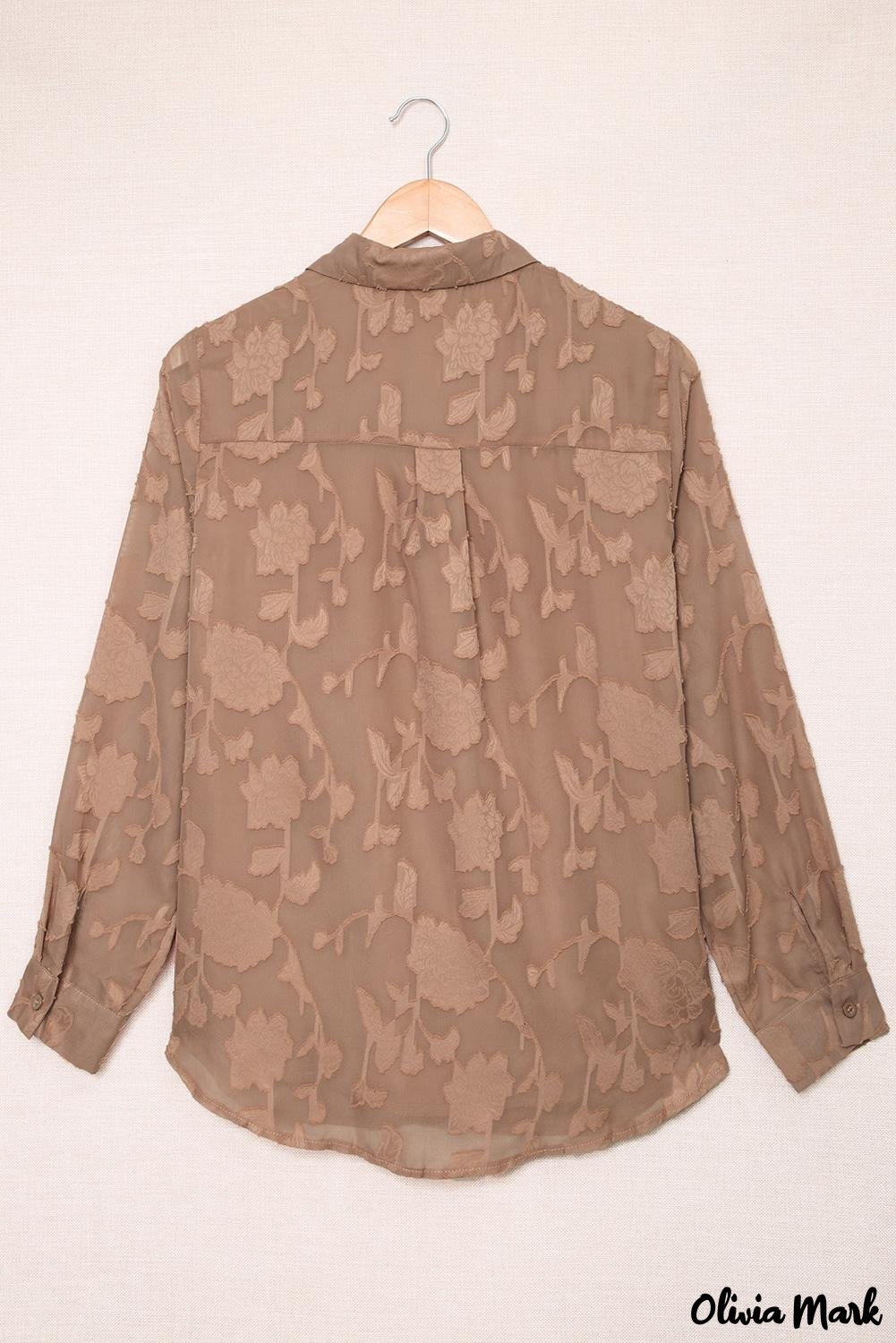 Deanwangkt - Brown floral textured shirt with collar and collar - Deanwangkt