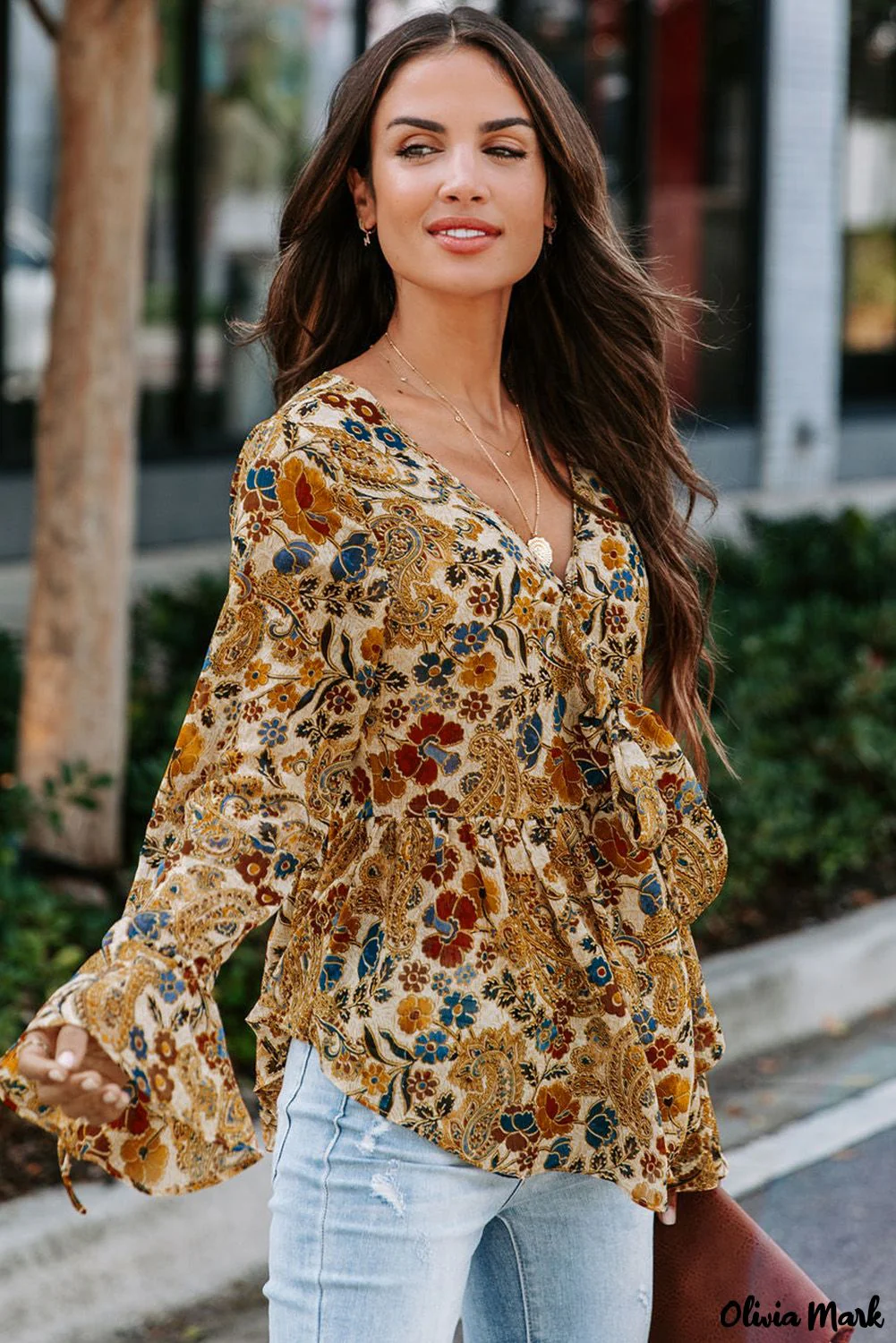 Deanwangkt - V-neck blouse with multicolored floral print - Deanwangkt
