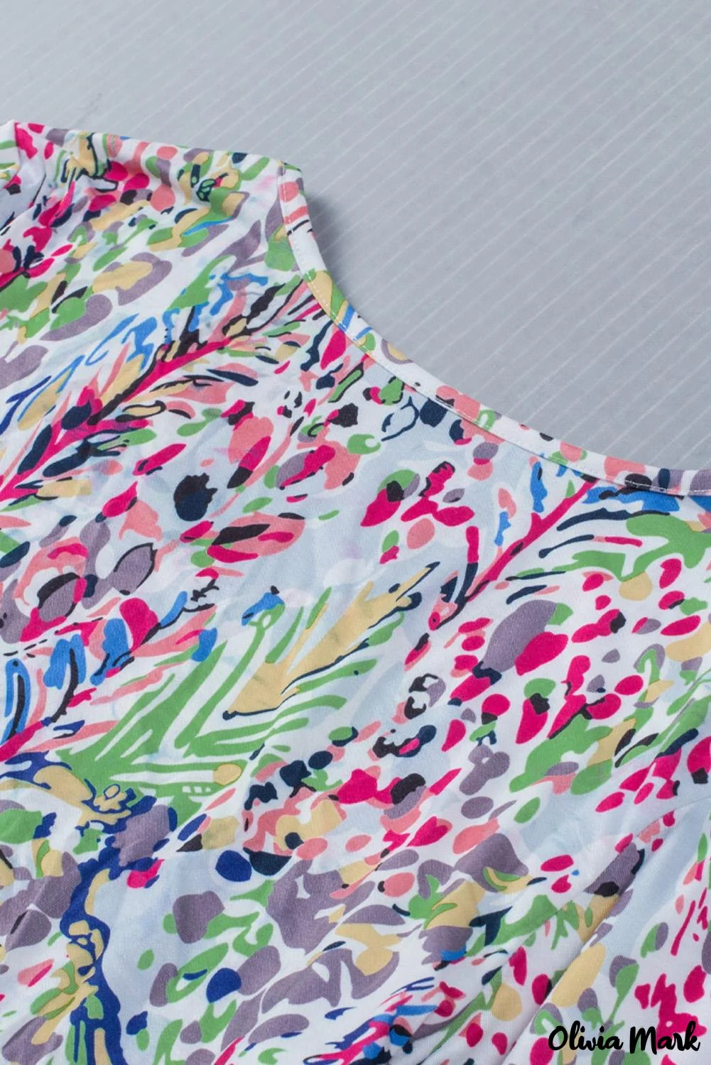 Deanwangkt - Green Floral Print Puff Sleeve Loose Blouse - Deanwangkt
