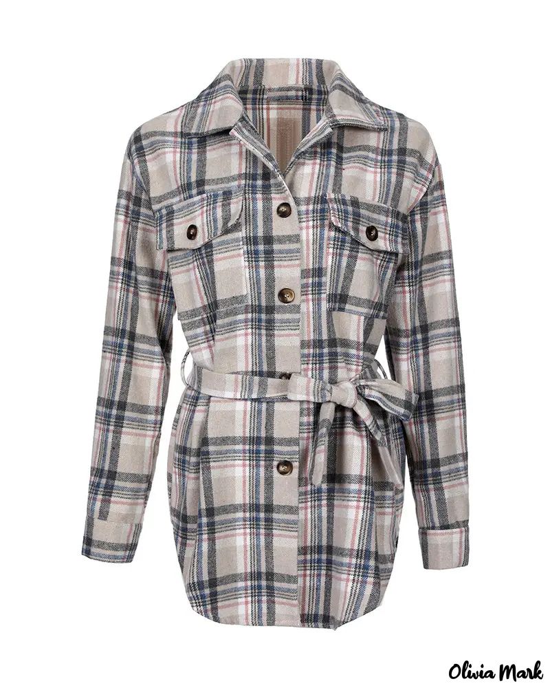 Deanwangkt - Plaid shirt with long sleeves and buttoned pocket with belt - Deanwangkt