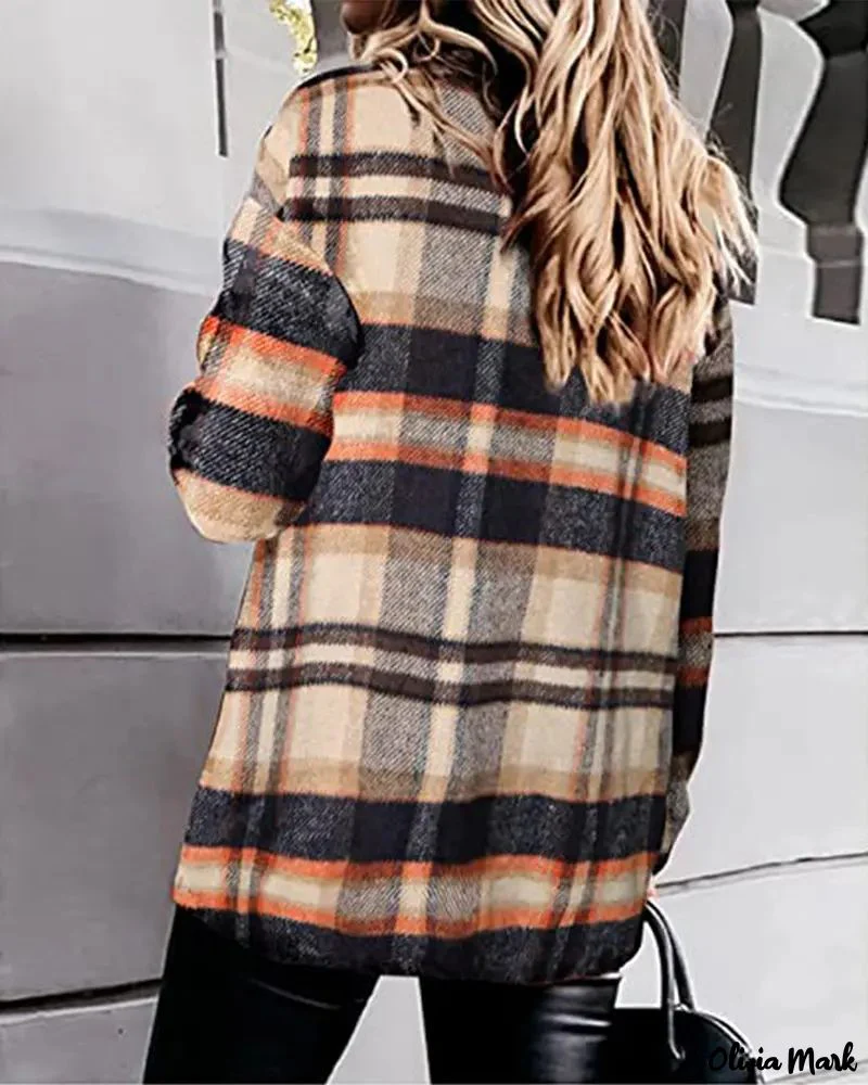 Deanwangkt - Plaid Print Long Sleeve Button Up Jacket - Deanwangkt