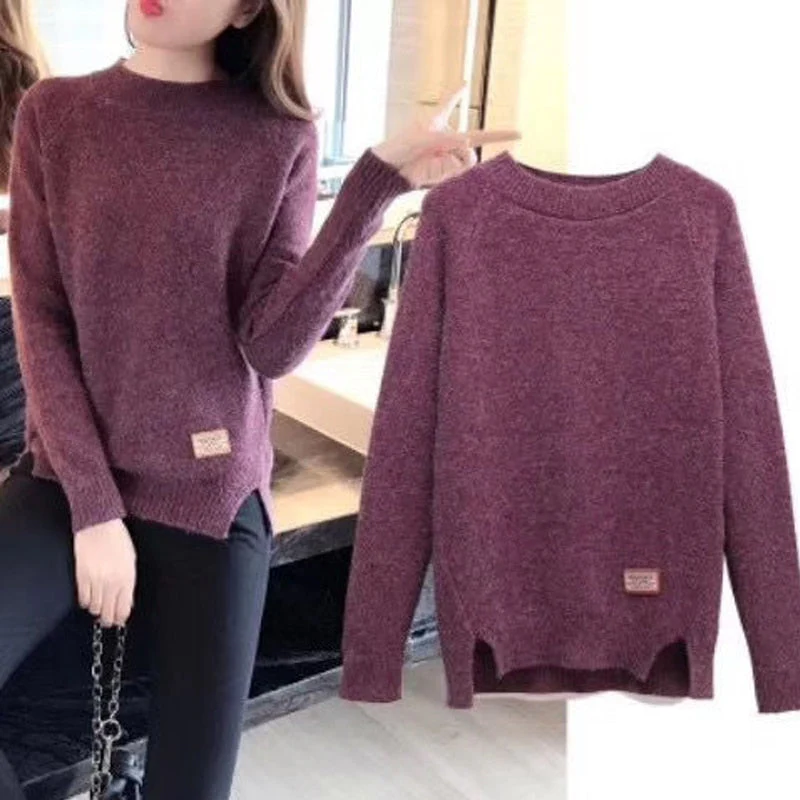 Christmas Gift Autumn Sweater Deanwangkt Spring women fashion sexy o-neck Casual women sweaters and pullover warm Long sleeve Knitted Sweater - Deanwangkt