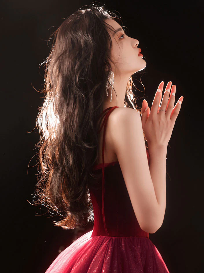 Burgundy sweetheart neck tulle short prom dress, burgundy puffy homecoming dress - Deanwangkt