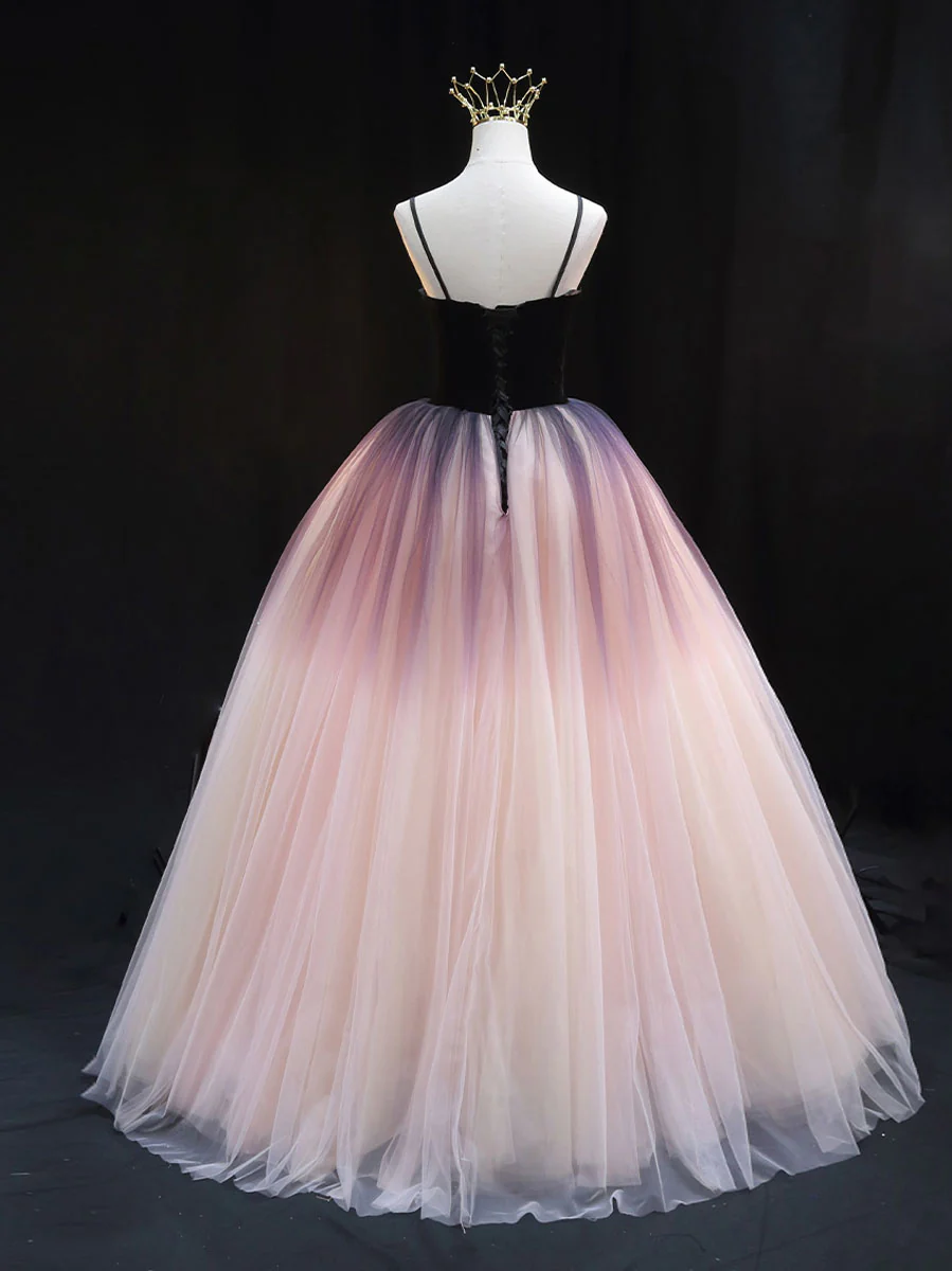 Unique sweetheart neck tulle long prom dress formal evening dress - Deanwangkt