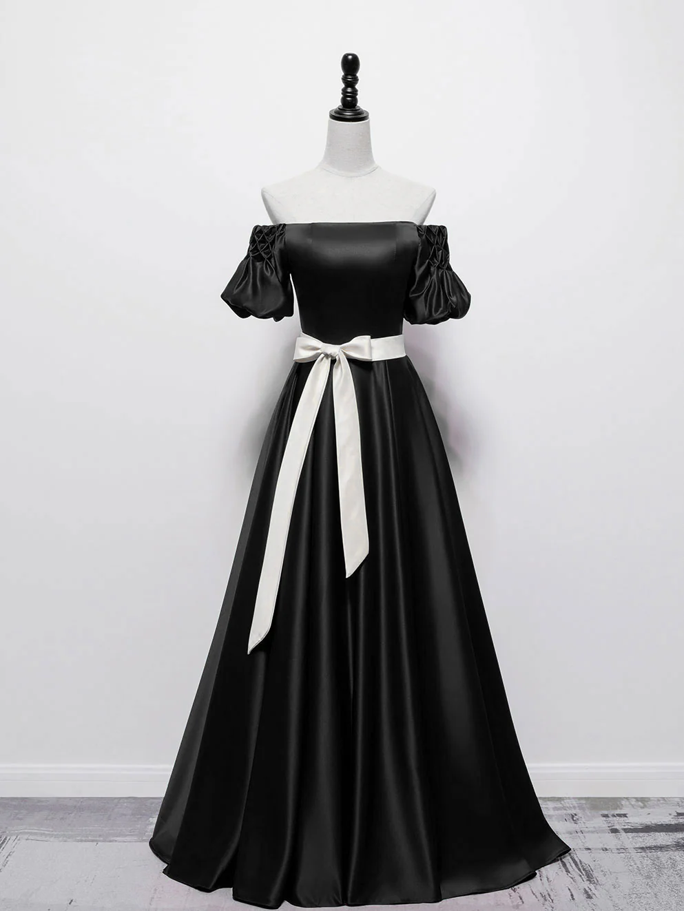 Simple Burgundy Satin Long Prom Dress Burgundy Bridesmaid Dress - Deanwangkt