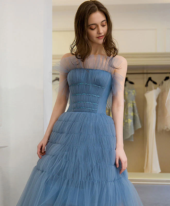 Cute Blue Tulle Short Prom Dress, Homecoming Dress - Deanwangkt